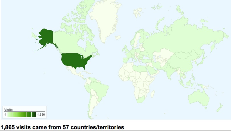 MindKnit Web Visits from 57 Countries